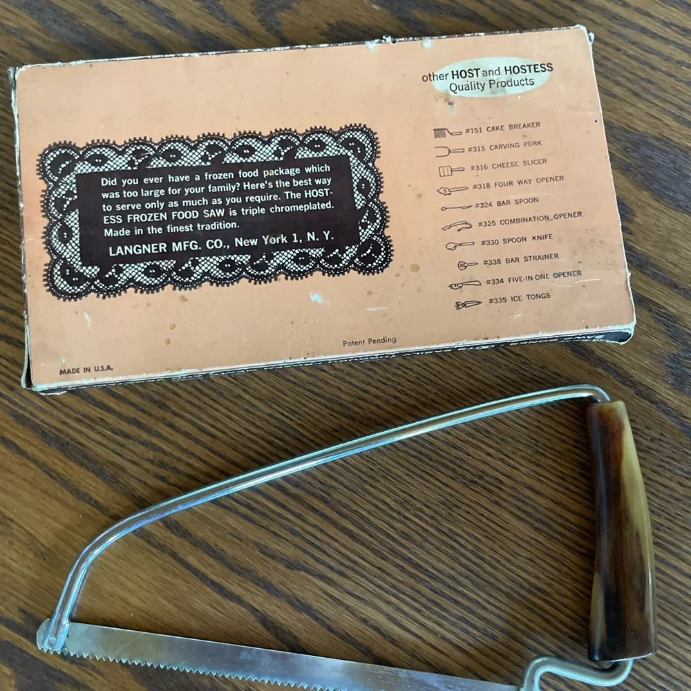 Vintage 1950s Hostess Brown Handle Frozen Food Saw